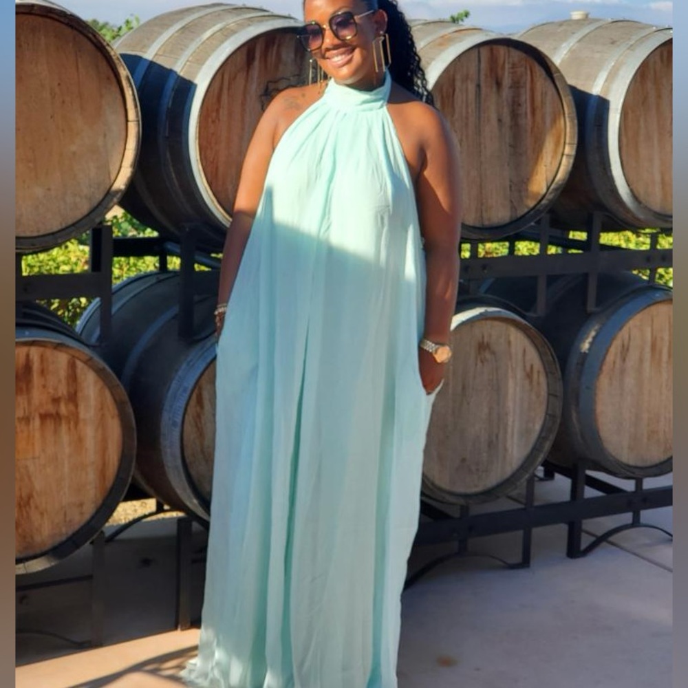 Wide leg Chiffon romper w/pockets